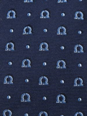 Cravate à imprimé Ferragamo bleu