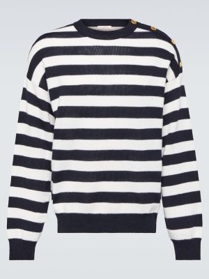 Pruhovaný bavlnený vlnený sveter Valentino