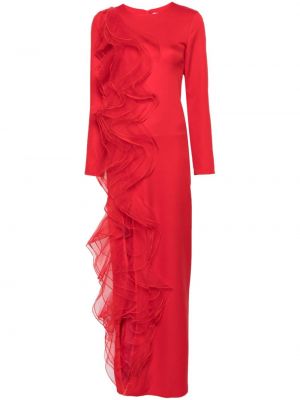 Вечерна рокля с волани Ana Radu червено