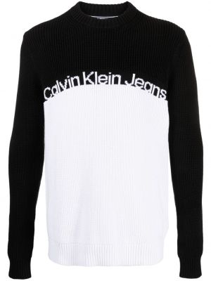 Maglione con stampa Calvin Klein Jeans bianco