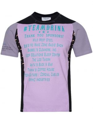 Raštuotas medvilninis marškinėliai Marine Serre violetinė