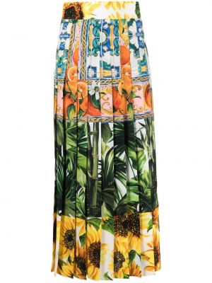 Plisovaná sukňa s potlačou Dolce & Gabbana