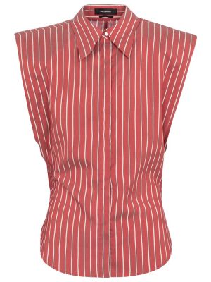 Svilena srajca s črtami Isabel Marant rdeča