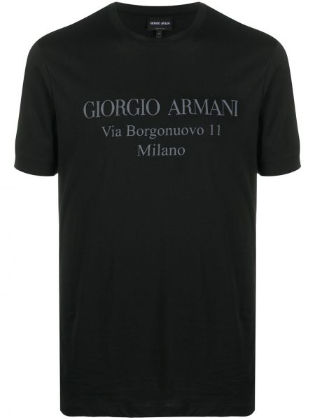Tričko s potiskem Giorgio Armani černé