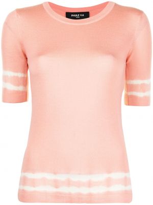 Corbata a rayas con estampado de tela jersey Paule Ka rosa