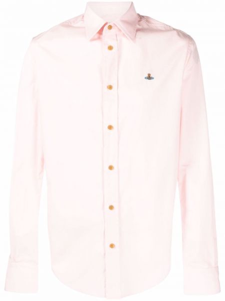 Camisa con bordado slim fit Vivienne Westwood rosa