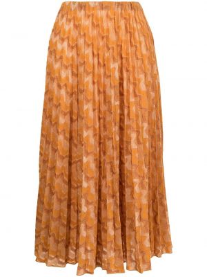 Falda midi de cintura alta M Missoni naranja