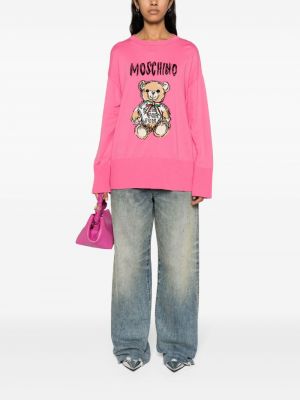 Pull en tricot Moschino rose