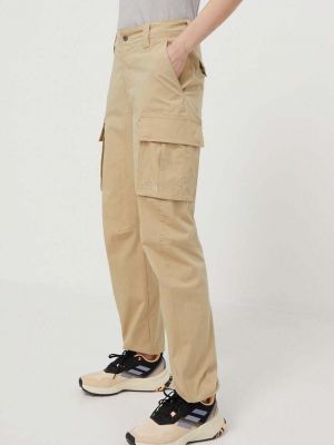 Jednobarevné kalhoty s vysokým pasem The North Face béžové