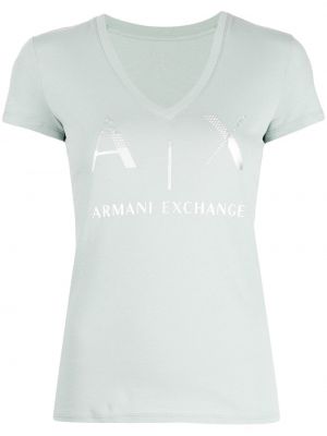 V-hals t-skjorte Armani Exchange grønn