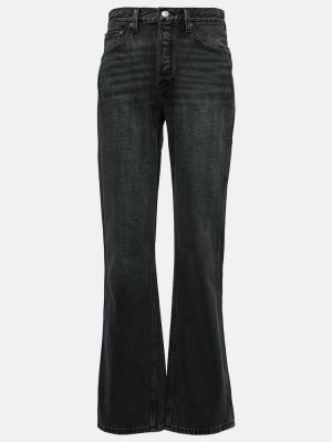Straight leg jeans a vita alta baggy Re/done nero