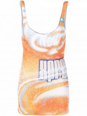 Trykt dress Diesel oransje