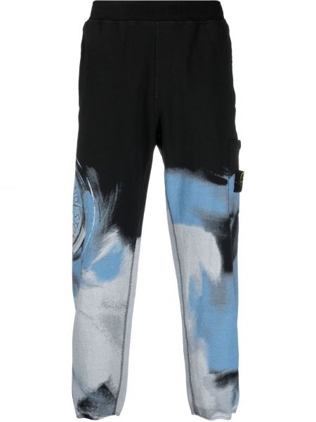 Pantalon de joggings à imprimé à motifs abstraits Stone Island noir