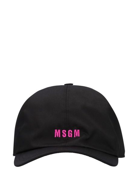 Памучна шапка с козирки Msgm черно