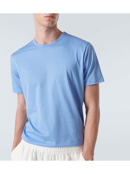 Kokvilnas t-krekls džersija Sunspel zils