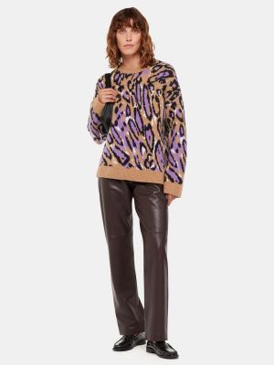 Жаккардовый леопардовый свитер с принтом Whistles коричневый