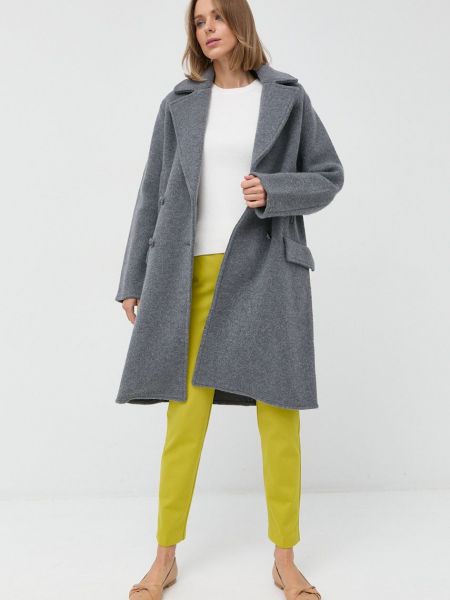 Vlněný kabát Emporio Armani šedý