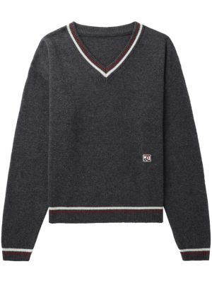 Pullover mit v-ausschnitt Low Classic grau