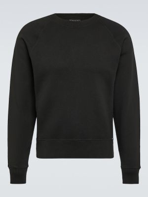 Kokvilnas džemperis bez kapuces Tom Ford melns