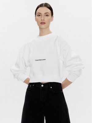 Pulóver Calvin Klein Jeans fehér