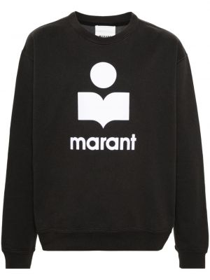 Raštuotas medvilninis džemperis Marant juoda