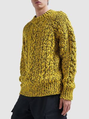 Vilnonis megztinis Moncler Grenoble geltona