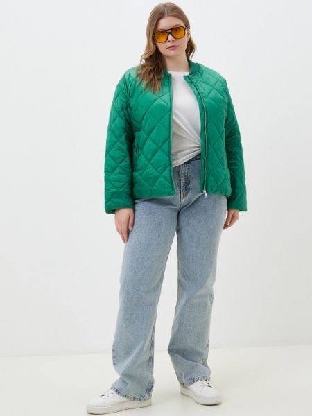Утепленная демисезонная куртка Le Monique зеленая