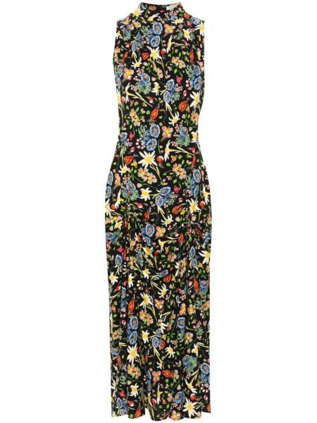 Midi obleka s cvetličnim vzorcem s potiskom Vivienne Westwood črna