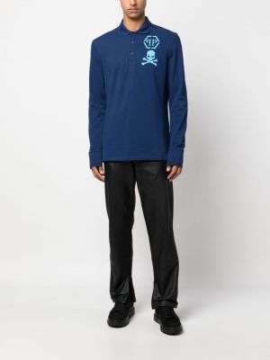 Polo krekls ar apdruku Philipp Plein zils
