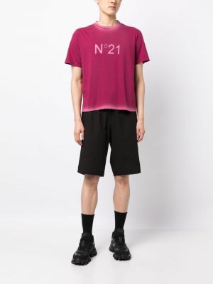 Bavlněné tričko s potiskem Nº21 fialové