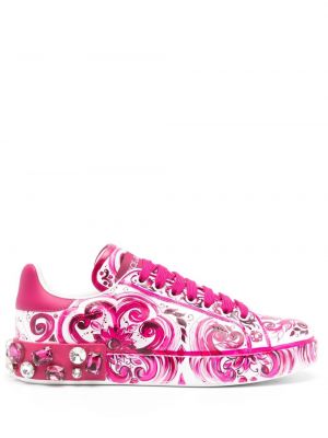 Sneakerși cu imagine Dolce & Gabbana Pre-owned roz