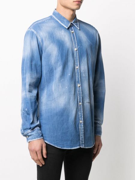 Koszula jeansowa z przetarciami Dsquared2 niebieska