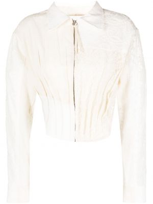 Čipkovaná košeľa na zips Andersson Bell biela