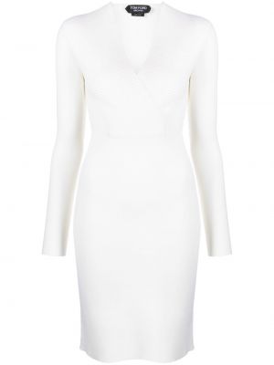 Večerní šaty s výstřihem do v Tom Ford bílé