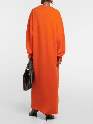 Vestido largo de cachemir con estampado de cachemira Extreme Cashmere naranja