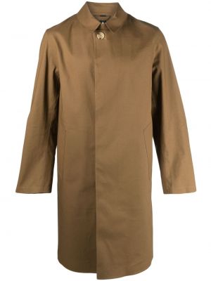 Βαμβακερό παλτό με κουμπιά Mackintosh καφέ
