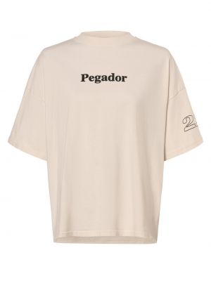 Koszulka bawełniana z nadrukiem Pegador beżowa