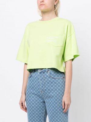 Bavlněné tričko s výšivkou Izzue zelené