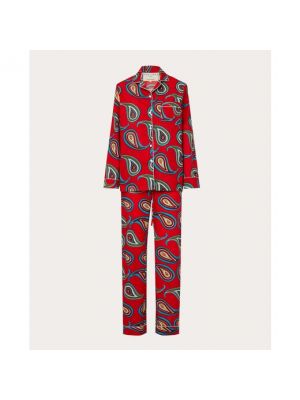 Pijama de algodón con estampado Philippa 1970 rojo