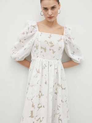 Ленена рокля Bruuns Bazaar бяло