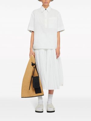 Plisované midi sukně Jil Sander bílé
