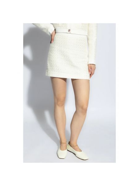 Mini falda de tweed Casablanca blanco