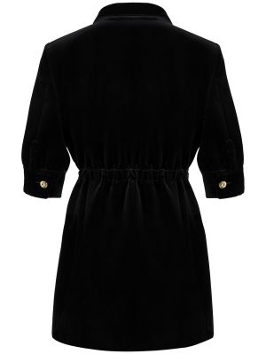 Bavlnené zamatové mini šaty Blazé Milano čierna