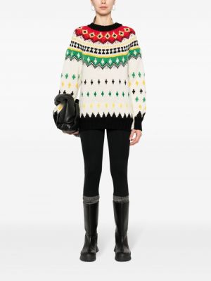 Sweter z okrągłym dekoltem Moncler Grenoble biały