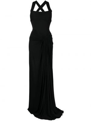 Вечерна рокля с драперии Herve L. Leroux черно