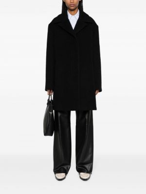 Vlněný kabát Jil Sander černý