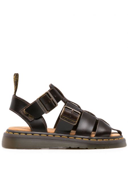 Dabīgās ādas sandales Dr. Martens brūns