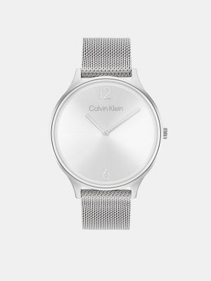 Relojes de malla Calvin Klein plateado