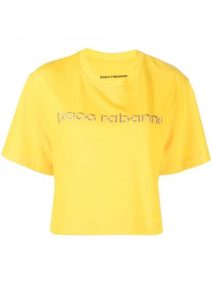 T-shirt mit stickerei Rabanne gelb