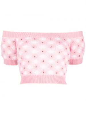 Top tricotate cu imagine Alessandra Rich roz